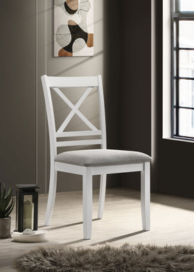 Hollis Cross Back Wood Dining Side Chair White