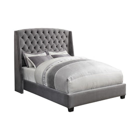 Pissarro Eastern King Tufted Upholstered Bed Grey