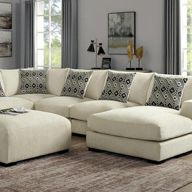 KAYLEE U-Shaped Sectional + Ottoman, Right Chaise