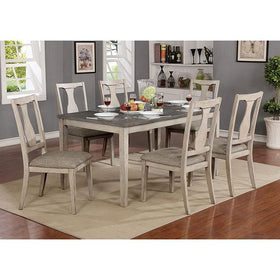 Ann Antique White/Gray 7 Pc. Dining Table Set