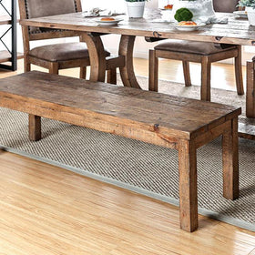 GIANNA Rustic Pine Wooden Bench