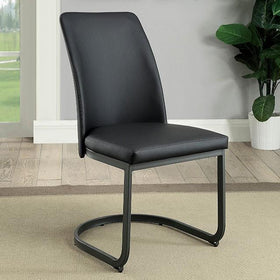 Saskia Dark Gray/Black Side Chair (2/CTN)