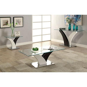 SLOANE White/Dark Gray/Chrome End Table