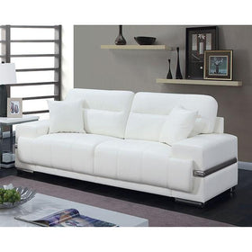 ZIBAK White/Chrome Sofa, White