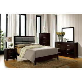 JANINE Espresso Cal.King Bed
