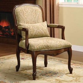 Waterville Beige/Dark Cherry Accent Chair