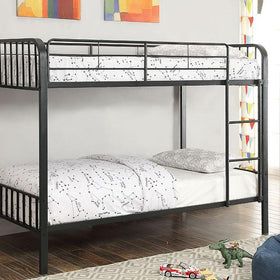 CLEMENT Black Metal Twin/Twin Bunk Bed