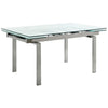 Wexford Glass Top Dining Table with Extension Leaves Chrome image