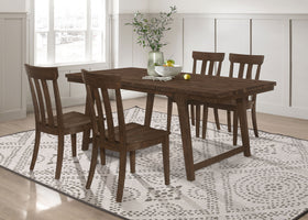 Reynolds Rectangular Dining Table Set Brown Oak