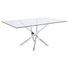Carmelo X-shaped Dining Table Chrome and Clear image