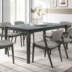 Stevie Rectangular Faux Marble Top Dining Table Grey and Black