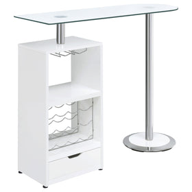 G120452 Contemporary White Bar Table