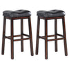 Donald Upholstered Bar Stools Black and Cappuccino (Set of 2) image