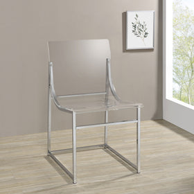 Adino Acrylic Dining Side Chair Clear and Chrome
