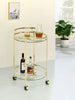 Chrissy 2-tier Round Glass Bar Cart