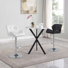 Kenzo Round Metal Top Bar Table Silver and Sandy Black