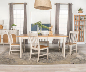 Kirby Dining Set Natural and Rustic Off White