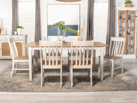 Kirby Dining Set Natural and Rustic Off White