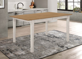 Kirby Rectangular Dining Table with Butterfly Leaf Natural and Rustic Off White