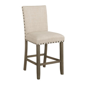 Ralland Upholstered Counter Height Stools with Nailhead Trim Beige (Set of 2)
