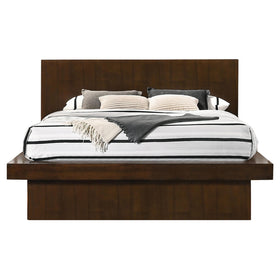 Jessica Eastern King Platform Bed with Rail Seating Cappuccino