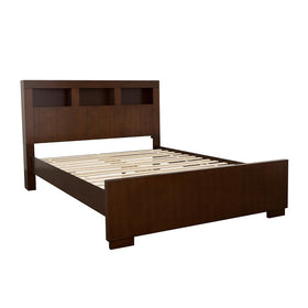 Jessica California King Bed with Storage Headboard Cappuccino