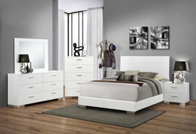 Felicity 5-piece Eastern King Bedroom Set Glossy White