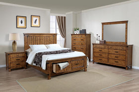 Brenner 4-Piece Storage Bedroom Set Rustic Honey California King