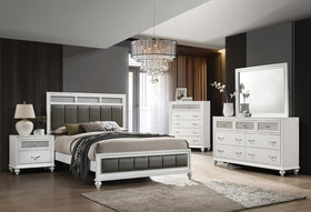 Barzini 4-piece Eastern King Panel Bedroom Set White