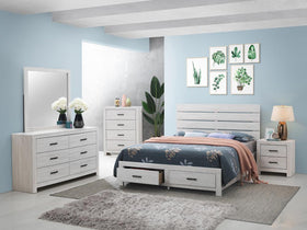 Brantford 4-piece Eastern King Storage Bedroom Set Coastal White