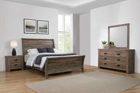 Frederick California King Sleigh Bedroom Set Weathered Oak