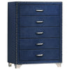 Melody 5-drawer Upholstered Chest Pacific Blue image