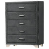 Melody 5-drawer Upholstered Chest Grey image