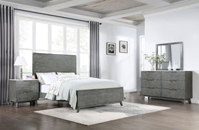 Nathan Bedroom Set White Marble and Grey