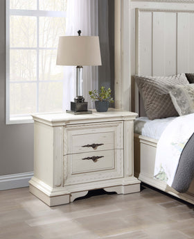 Evelyn 2-drawer Nightstand with USB Ports Antique White