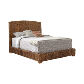 Laughton Hand-Woven Banana Leaf Queen Bed Amber