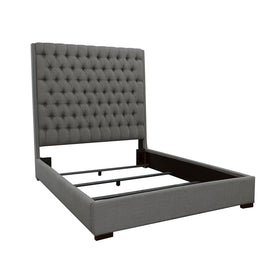 Camille Tall Tufted Queen Bed Grey