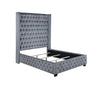 Rocori Queen Wingback Tufted Bed Grey image