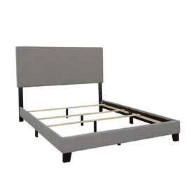 Boyd Eastern King Upholstered Bed with Nailhead Trim Grey