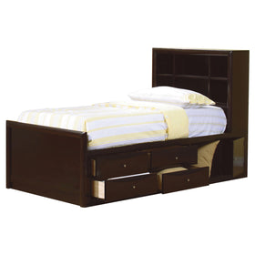 Phoenix Full Bookcase Bed with Underbed Storage Cappuccino