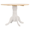 Allison Drop Leaf Round Dining Table Natural Brown and White image
