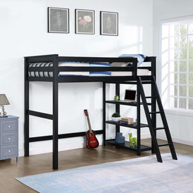 Anica 3-shelf Wood Twin Loft Bed
