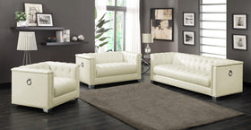 Chaviano 3-piece Upholstered Tufted Sofa Set Pearl White
