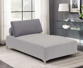 Giovanni Upholstered Accent Chaise with Removable Pillow Grey