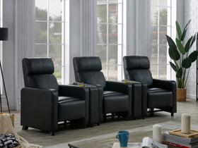 Toohey Upholstered Tufted Recliner Home Theater Set