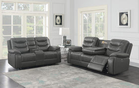 Flamenco 2-piece Tufted Upholstered Power Living Room Set Charcoal