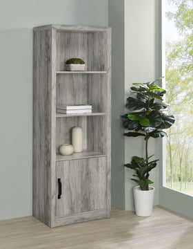 Burke 3-shelf Media Tower With Storage Cabinet Grey Driftwood