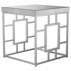 Dafina Geometric Frame Square End Table Chrome