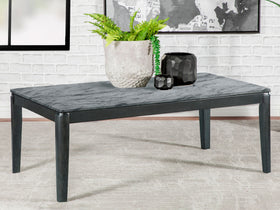 Mozzi Rectangular Coffee Table Faux Grey Marble and Black
