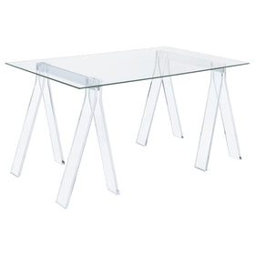 Amaturo Writing Desk with Glass Top Clear